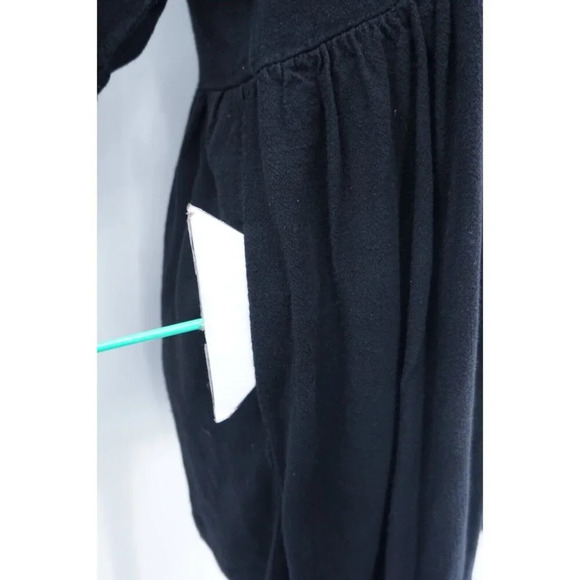 Urban Outfitters Dress Women Small Black Button Up Linen Cuff Sleeve Tunic Mini - Picture 4 of 5